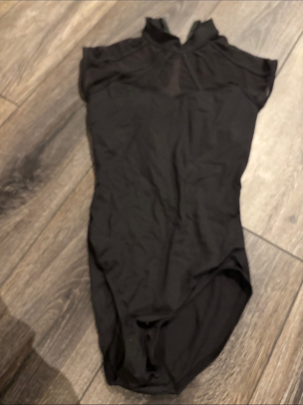 Bloch Black Short Sleeve High-Neck Dance Leotard Bodysuit